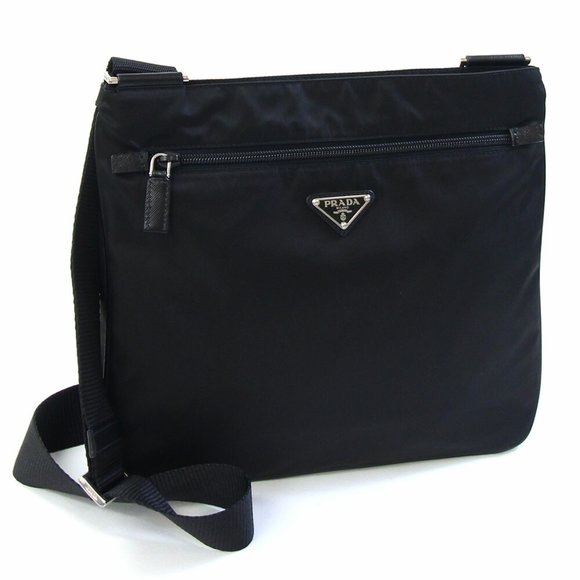 Prada Shoulder Bag 2VH563 Black Nylon Leather Women's Men's PRADA - Picture 1 of 6
